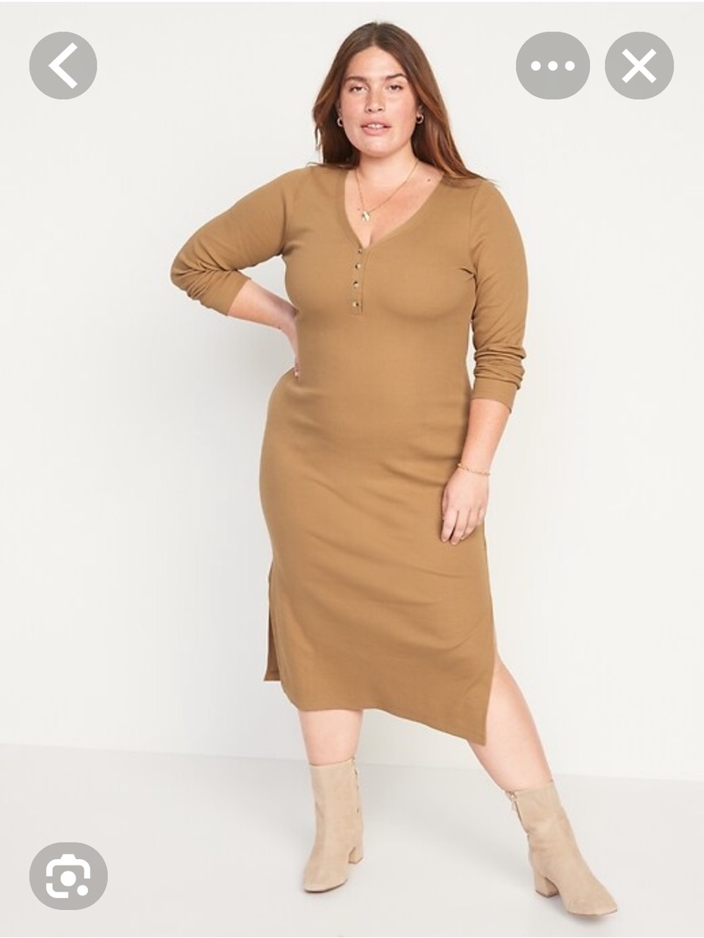 🐷 Old Navy Ribbed Henley Maxi Dress